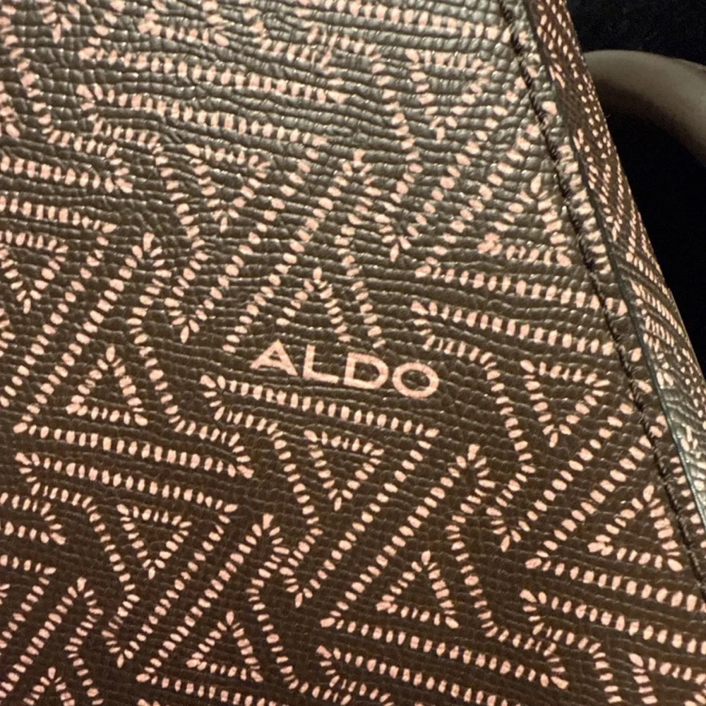 ALDO Crossbody Signature Galilini Pink & Brown Dome Satchel Handbag Purse Scarf - Picture 11 of 16